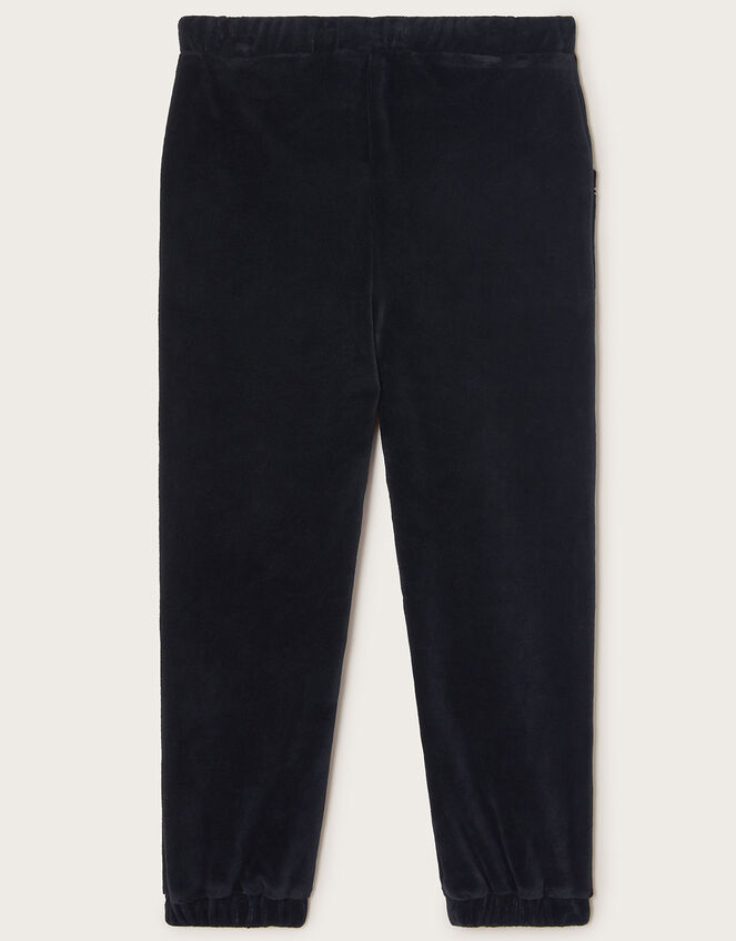 Solid Velour Joggers Black