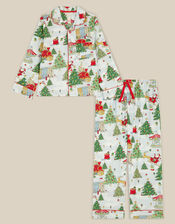 Christmas Tree Long Pyjamas Set, Ivory (IVORY), large