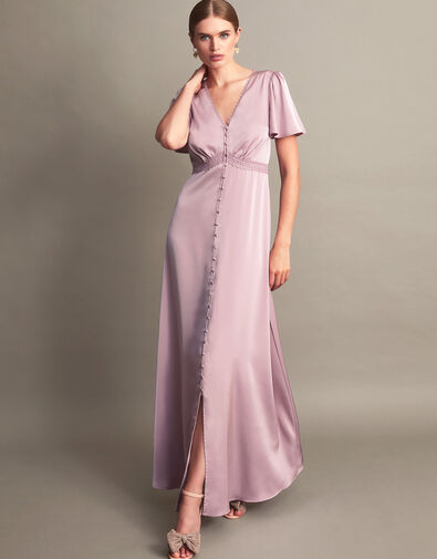 Ivy Satin Maxi Dress, Mink (MINK), large