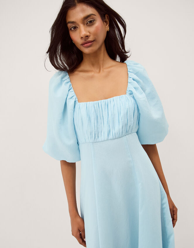 Payton Puff Sleeve Midi Dress Blue