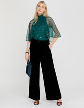 Kimberley Sequin Cape Top, Teal (TEAL), large