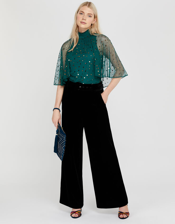 Kimberley Sequin Cape Top, Teal (TEAL), large