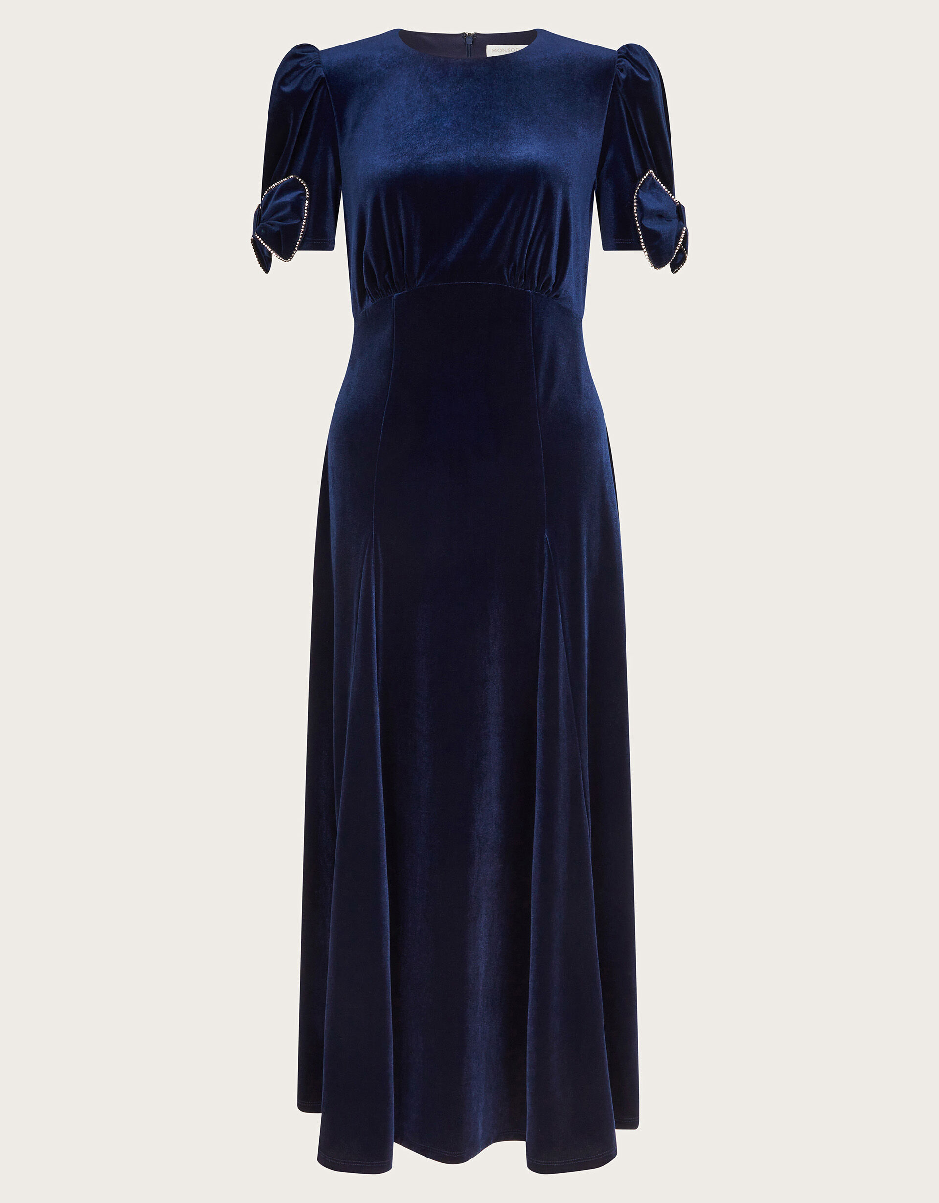 Leonora Velvet Midi Dress Dark Blue