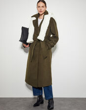 Ollie Belted Trench Coat, Green (KHAKI), large