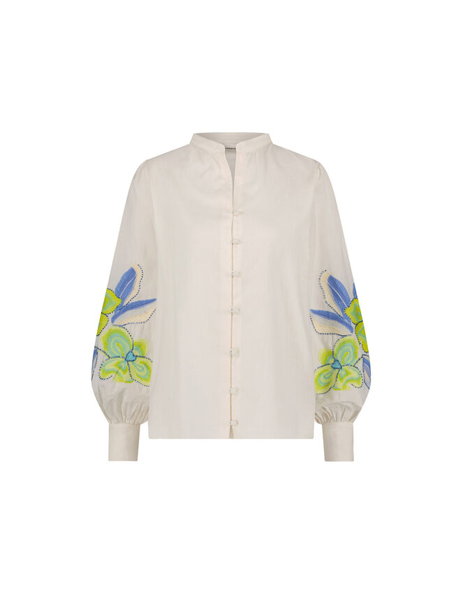 Fabienne Chapot Floral Embellished Blouse, Ivory (IVORY), large