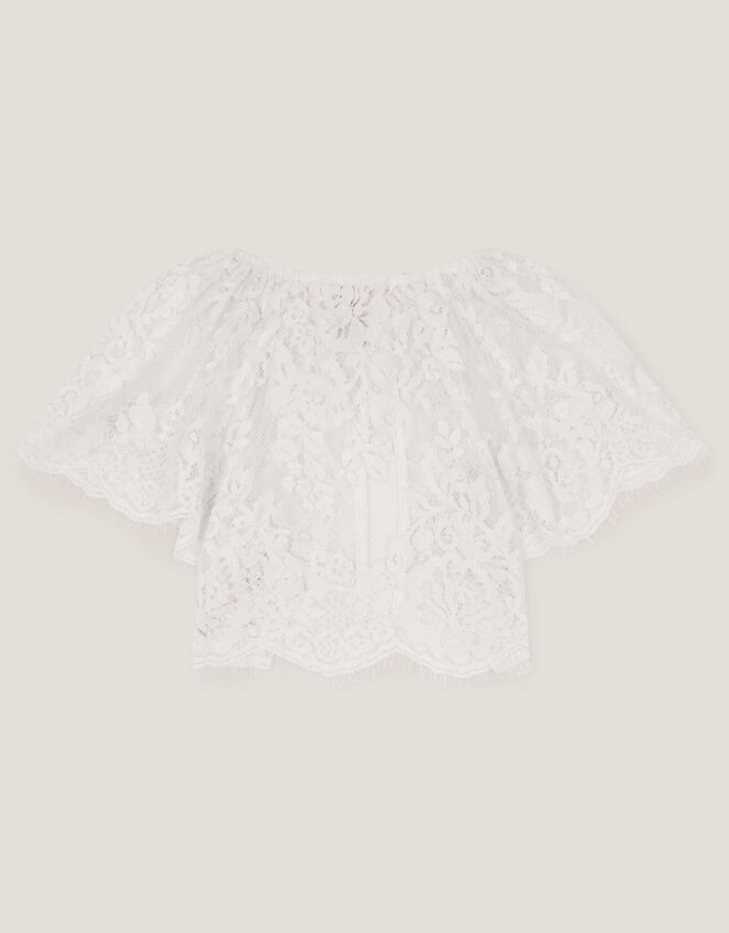 Lola Lace Short Sleeve Cover Up, Ivory (IVORY), large