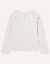 Glitter Squirrel Long Sleeve Top, Grey (GREY), large