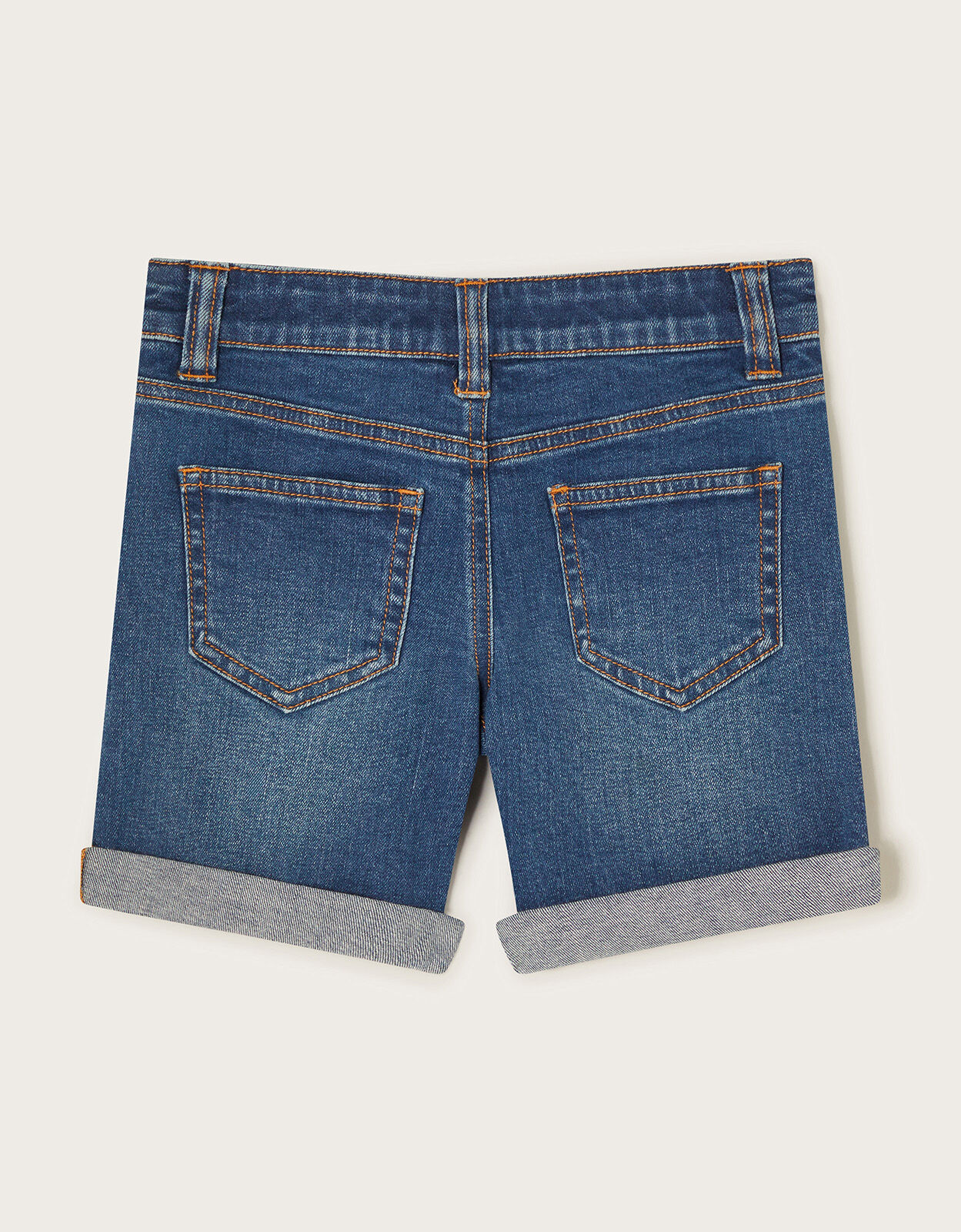Butterfly Embroidered Denim Shorts Blue