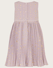 Baby Angelina Cosmic Print Pleat Dress, Purple (LILAC), large