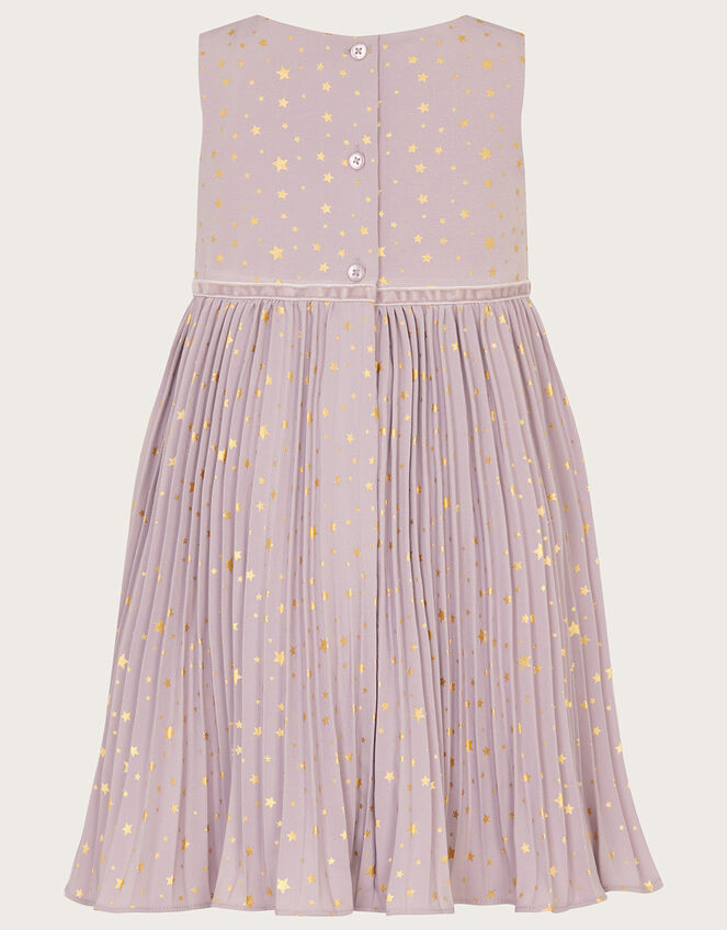 Baby Angelina Cosmic Print Pleat Dress, Purple (LILAC), large