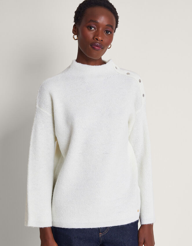 Billie Button Jumper Ivory | Knitwear | Monsoon UK.