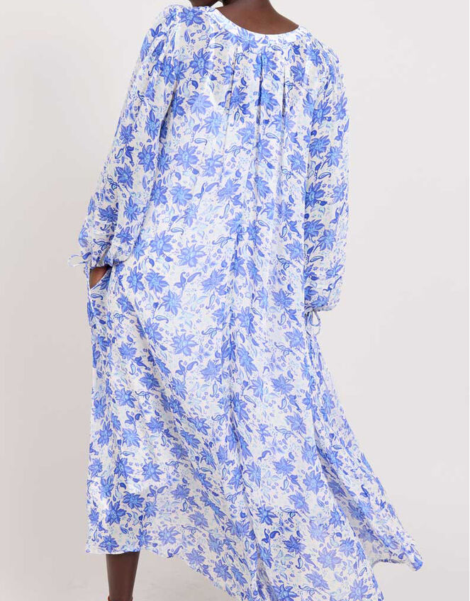 East Becca Floral Georgette Dress, Blue (BLUE), large