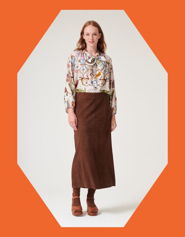 One Hundred Stars Cornucopia Pussybow Blouse, Ivory (IVORY), large