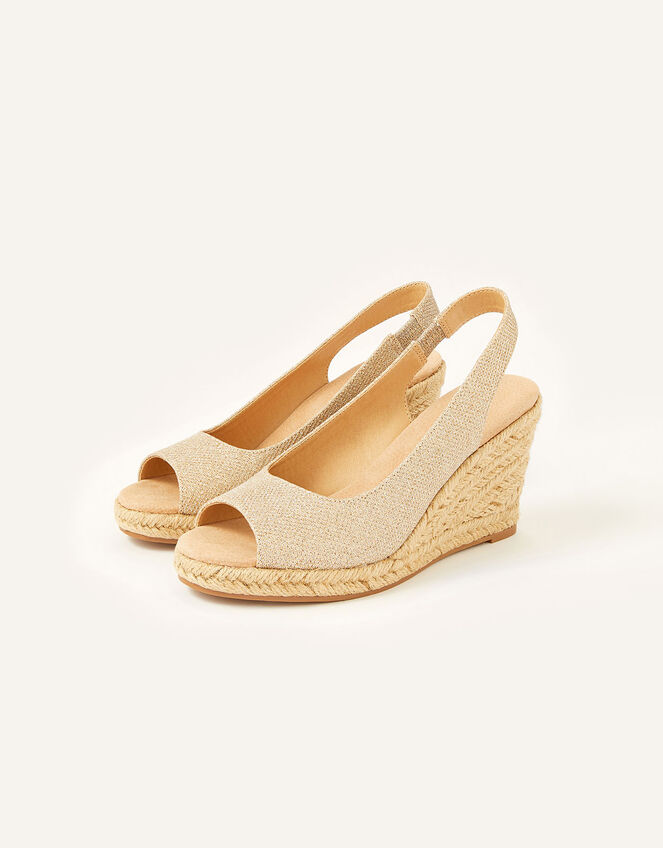 Sling Back Wedges, Gold (GOLD), large
