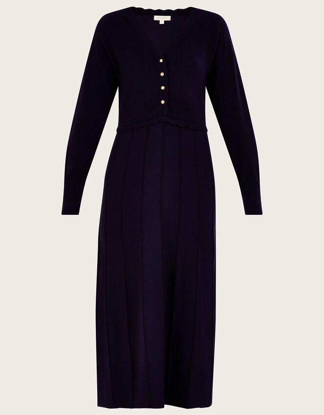 Knit Midi Dress with LENZING™ ECOVERO™, Blue (NAVY), large