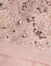 Gracie Embellished Waterfall Dress, Pink (PALE PINK), large