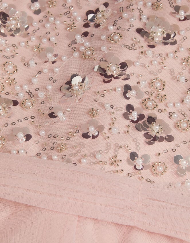 Gracie Embellished Waterfall Dress, Pink (PALE PINK), large