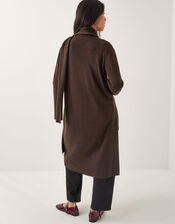 Santi Longline Cardigan & Scarf, Brown (CHOCOLATE), large