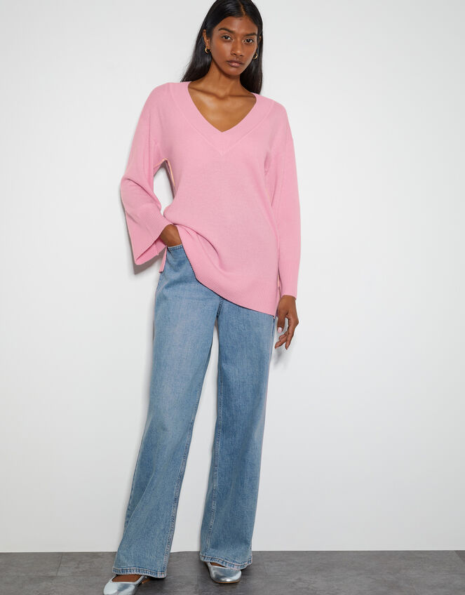 Cree V-Neck Cashmere Jumper, Pink (PINK), large