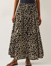 Ania Batik Print Maxi Skirt, Black (BLACK), large
