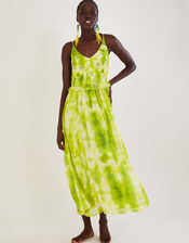 Dalila Tie Dye Dress with Sustainable Viscose, Green (BRIGHT GREEN), large