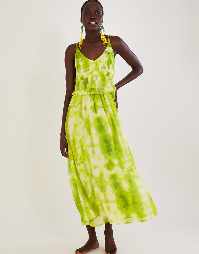 Dalila Tie Dye Dress with Sustainable Viscose, Green (BRIGHT GREEN), large