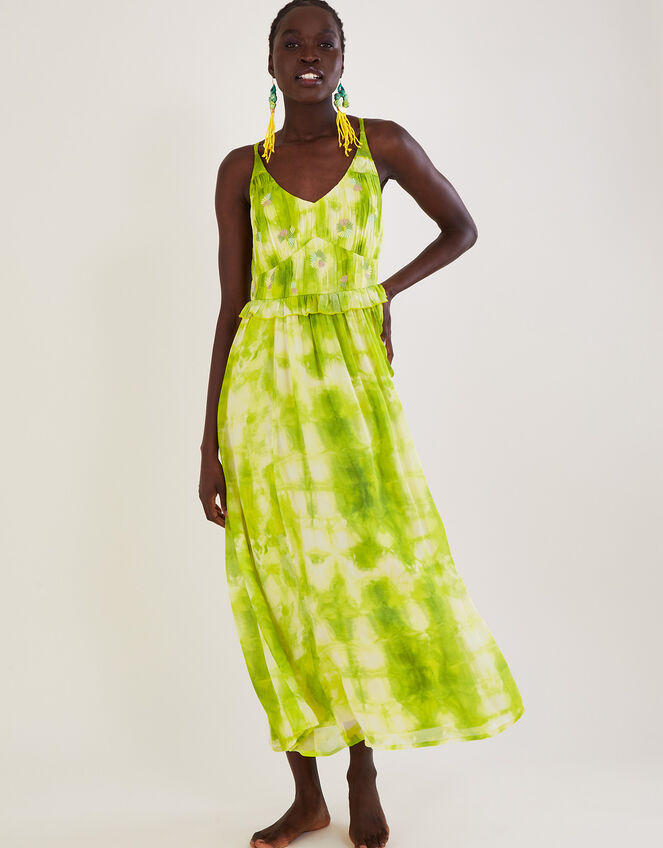 Dalila Tie Dye Dress with Sustainable Viscose, Green (BRIGHT GREEN), large