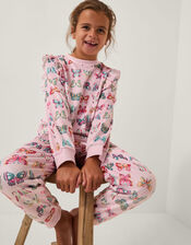 Butterfly Print Long Pyjamas Set, Pink (PINK), large