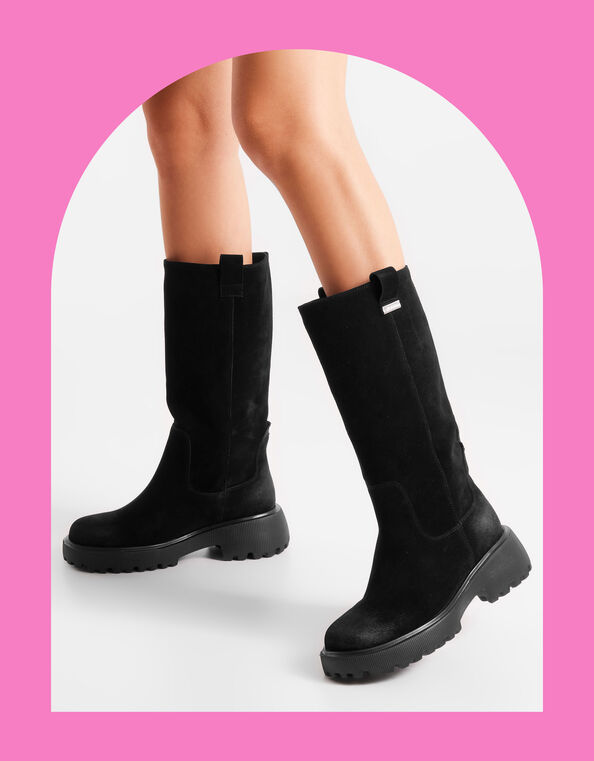 Shoe The Bear Lea Suede Long Boots, Black (BLACK), large