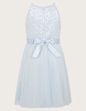 Keita Embellished Plisse Dress, Blue (BLUE), large