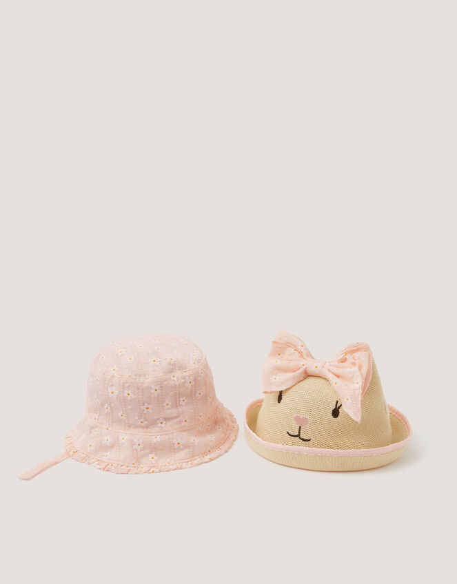 2-Pack Baby Embroidered Bunny Hats, Multi (MULTI), large