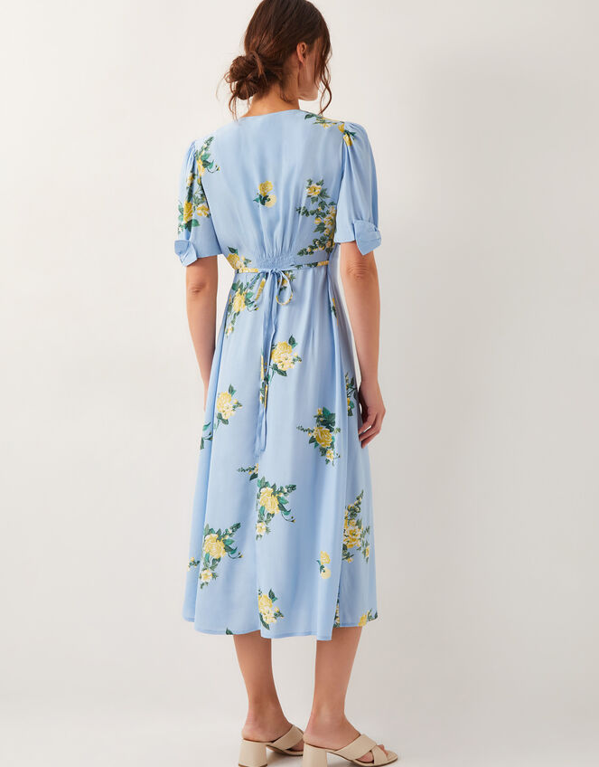 Sorcha Floral Tea Midi Dress, Blue (BLUE), large