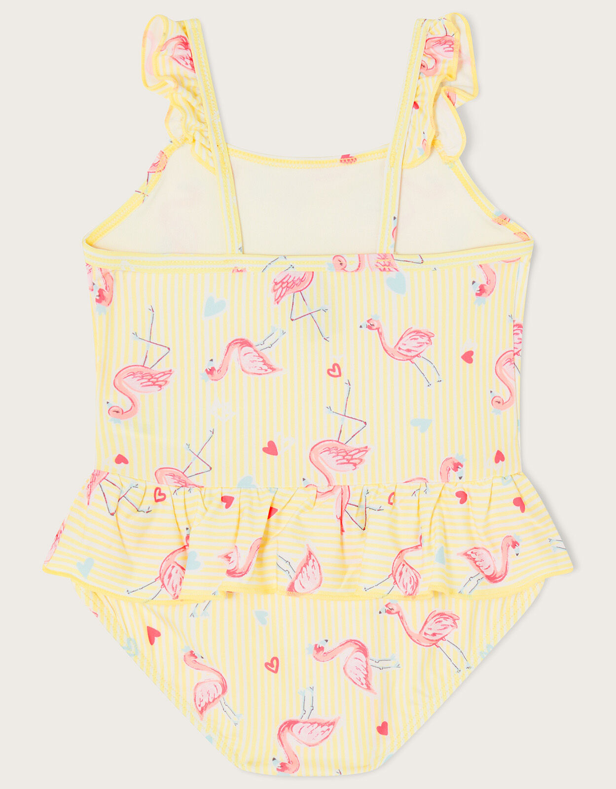 Baby Flamingo Stripe Skirt Swimsuit Yellow