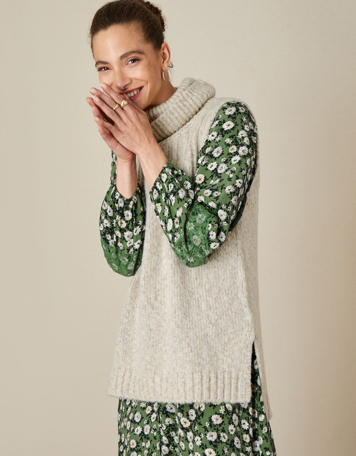 Sleeveless cowl neck best sale sweater