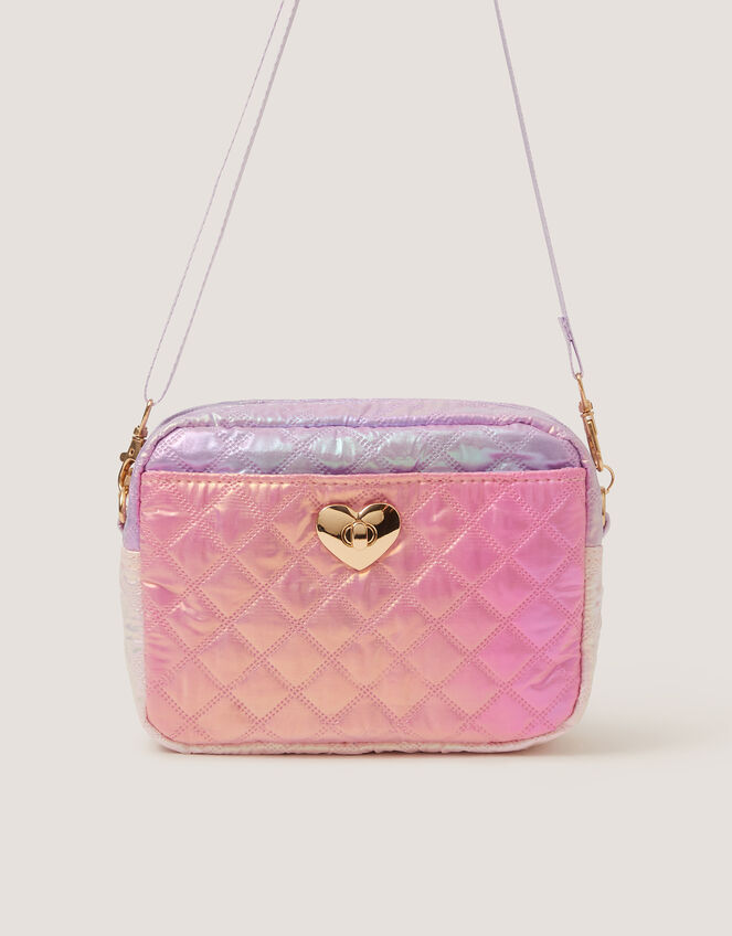 Iridescent Quilted Crossbody Bag, , large