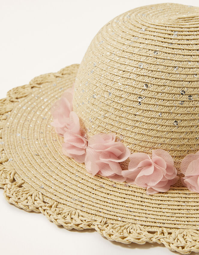Baby Florrie Corsage Floppy Hat Natural