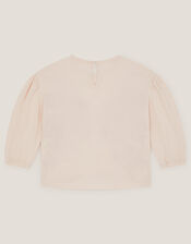 Chain Stitch Long Sleeve Top, Ivory (IVORY), large