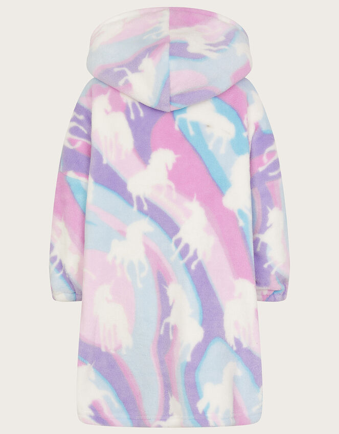 Super-Soft Unicorn Marble Oversized Nightwear Hoodie, Blue (AQUA), large