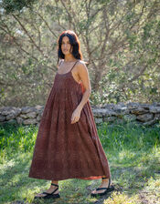 Lyrical Sisters Vidhi Print Maxi Dress, Brown (BROWN), large