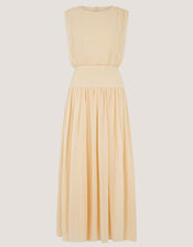 Georgia Drop Hem Midi Dress, Yellow (YELLOW), large