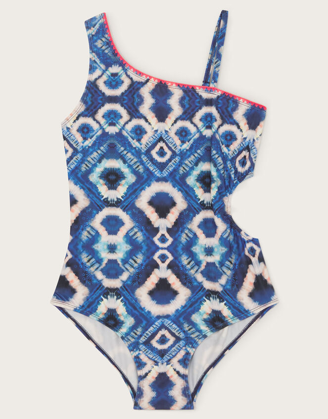 Batik Cut-Out Swimsuit, Blue (BLUE), large