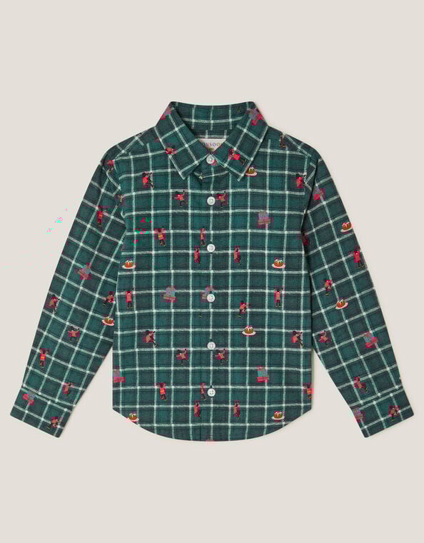 Christmas Check Shirt, Green (GREEN), large