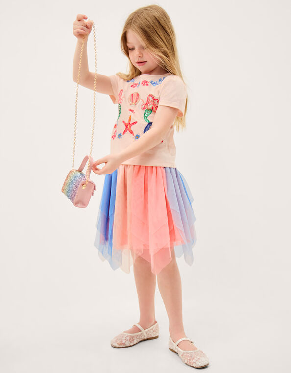 Mermaid T-Shirt & Mesh Disco Skirt Set, Multi (MULTI), large