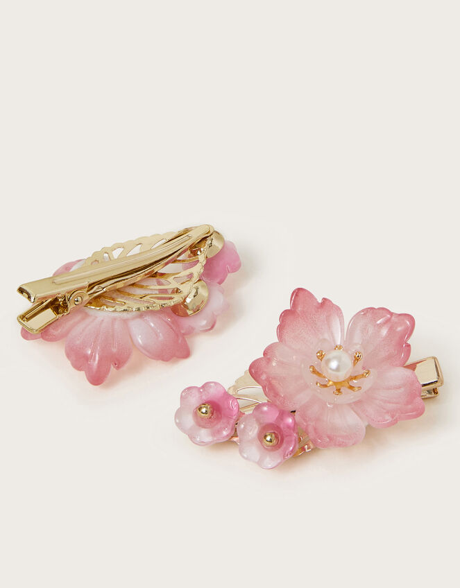 2-Pack Ombré Flower Metal Hair Clips, , large