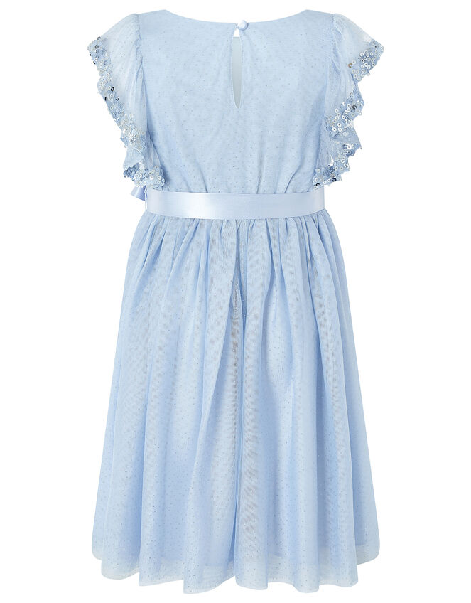 Amika Blue Sequin Sparkle Dress, Blue (BLUE), large