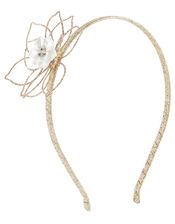Glitter Wire Flower Headband, , large