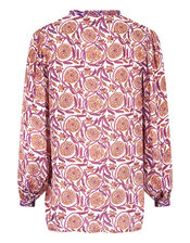 East Alex Print Satin Blouse, Natural (ECRU), large