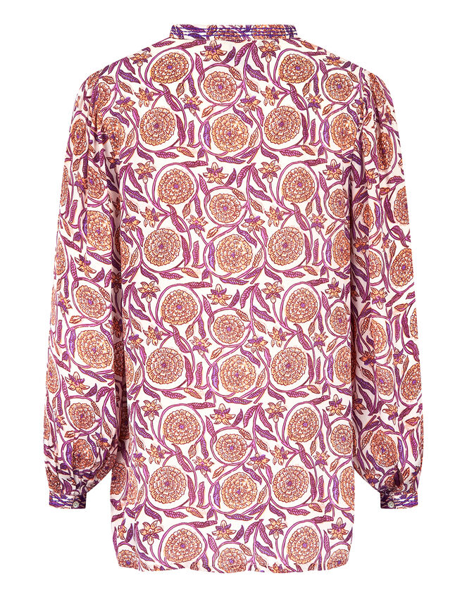 East Alex Print Satin Blouse, Natural (ECRU), large
