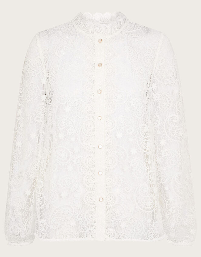 Kate Paisley Lace Blouse Ivory