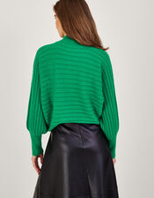Horizontal Rib Jumper with Recycled Polyester, Green (GREEN), large